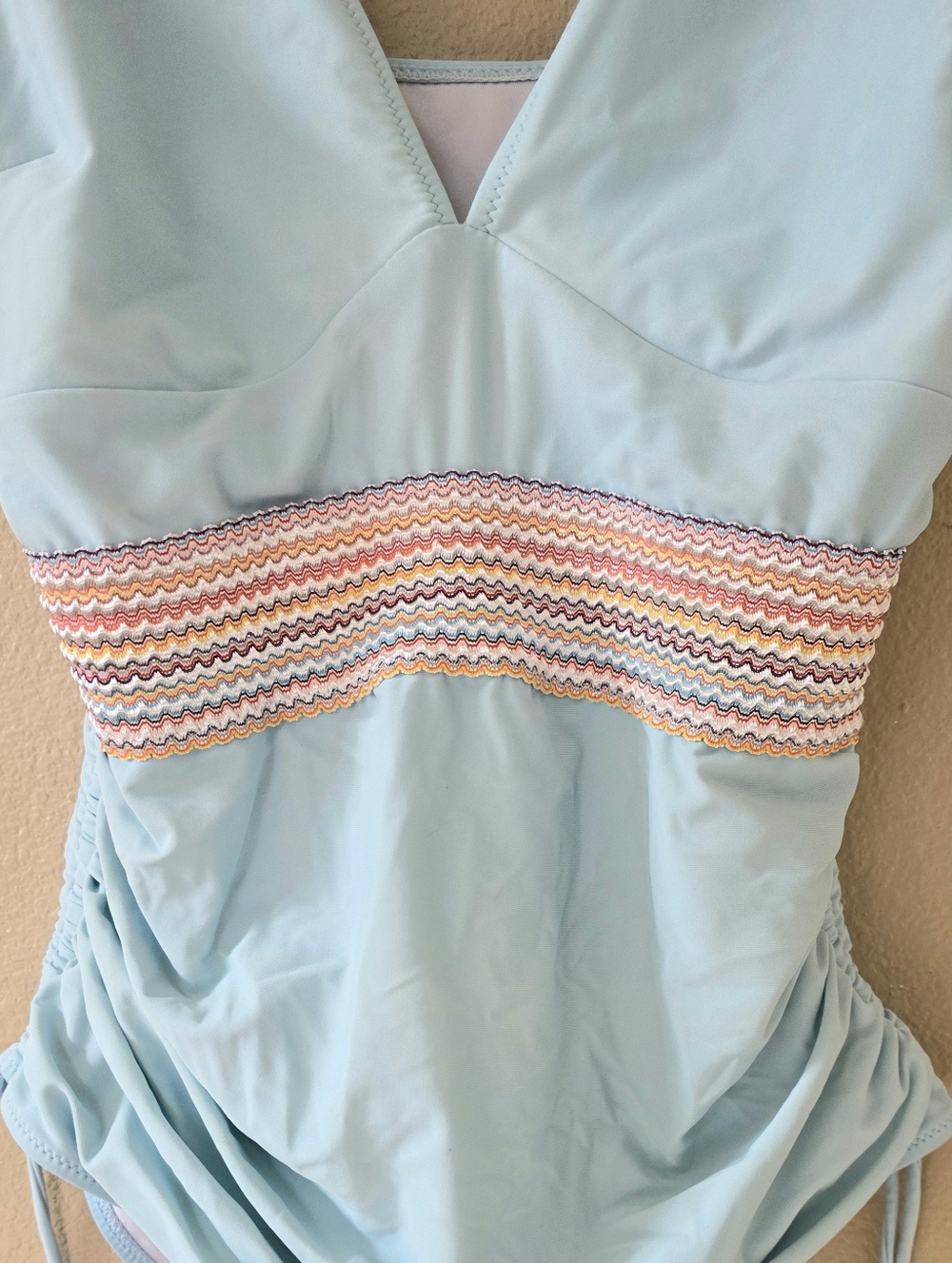 B Swim Blue Tummy Control Flattering One Piece Swimsuit - Size Large - Picture 2 of 4